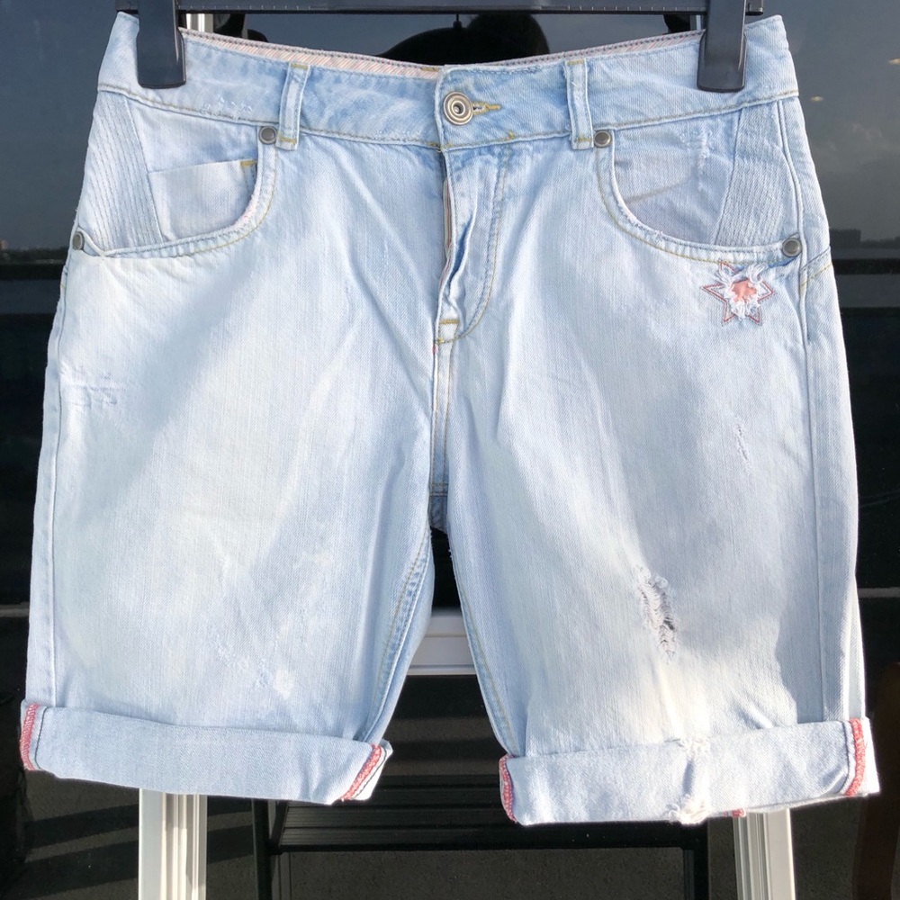Zara TRF Boyfriend Baggy Jean Shorts